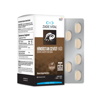 Zade Vital Hindistan Cevizi Yağı 1000 mg 60 Blister Kapsül